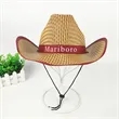 Unisex Straw Round Up Cowboy Summer Wide Brim Hat | https://www.bestnamebadges.com
