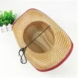 Unisex Straw Round Up Cowboy Summer Wide Brim Hat | https://www.bestnamebadges.com