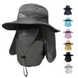 Men's Wide Brim Fishing Hat All Round Covered Sunscreen Cap | https://www.bestnamebadges.com