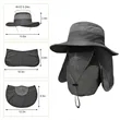 Men's Wide Brim Fishing Hat All Round Covered Sunscreen Cap | https://www.bestnamebadges.com