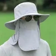 Men's Wide Brim Fishing Hat All Round Covered Sunscreen Cap | https://www.bestnamebadges.com