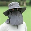 Men's Wide Brim Fishing Hat All Round Covered Sunscreen Cap | https://www.bestnamebadges.com