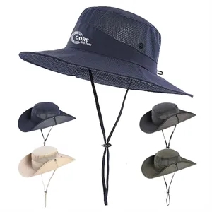 Men's Outdoor Fishing Sun Bucket Hat with Mesh Top