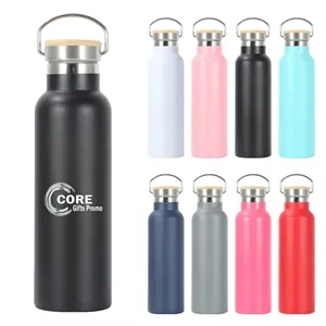 20oz Stainless Steel Insulated Water Bottle with Bamboo Lid