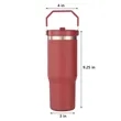 30 oz Stainless Steel Tumbler with Flip Straw and Handle | https://www.bestnamebadges.com
