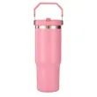 30 oz Stainless Steel Tumbler with Flip Straw and Handle | https://www.bestnamebadges.com