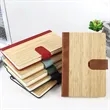 Bamboo Surface Magnetic Buckle Business Notebook | https://www.bestnamebadges.com