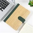 Bamboo Surface Magnetic Buckle Business Notebook | https://www.bestnamebadges.com