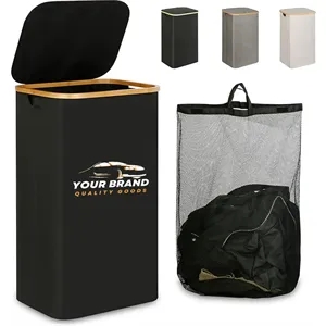 Bamboo Dirty Clothes Basket With Large Capacity Foldable | https://www.bestnamebadges.com