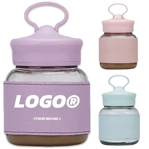 In Stock Portable Glass Tumbler with Phone Stand and Lid