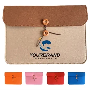 Felt A4 Document Storage Bag With Buttons | https://www.bestnamebadges.com