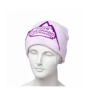 Beanie with Knit in Logo