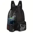 Swim Bag Mesh Drawstring With Wet Beach Backpack | https://www.bestnamebadges.com