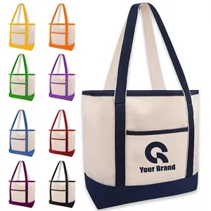Foldable Portable Heavy Cotton Canvas Tote Bag In Stock | https://www.bestnamebadges.com