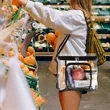 Clear Lunch Bag Plastic Transparent Tote Work Office Picnic | https://www.bestnamebadges.com