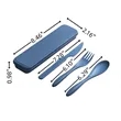 In Stock Wheat Straw Knife Fork Spoon Tableware Set Outdoor | https://www.bestnamebadges.com