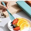 In Stock Wheat Straw Knife Fork Spoon Tableware Set Outdoor | https://www.bestnamebadges.com