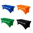 6FT Fitted Polyester Stretch Table Cover W/ Custom Imprint | https://www.bestnamebadges.com