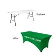 6FT Fitted Polyester Stretch Table Cover W/ Custom Imprint | https://www.bestnamebadges.com