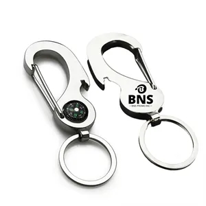 Zinc Alloy Keychain with Compass and Bottle Opener