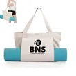 Multi Compartment Cotton Canvas Yoga Bag for Gym and Travel | https://www.bestnamebadges.com