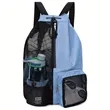 Waterproof Mesh Swim Drawstring Backpack with Wet Pocket | https://www.bestnamebadges.com