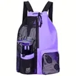 Waterproof Mesh Swim Drawstring Backpack with Wet Pocket | https://www.bestnamebadges.com
