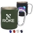 10 oz Stainless Steel Coffee Mugs w/ Custom Logo & Carabiner | https://www.bestnamebadges.com