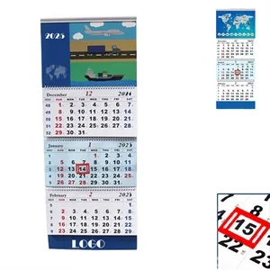Sliding 3-Month Wall Calendar