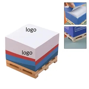 Eco-Friendly Wooden Pallet Note Cube with Self-Adhesive Pads