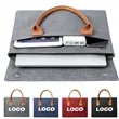 Canvas Laptop Bag with Leather Handles | https://www.bestnamebadges.com