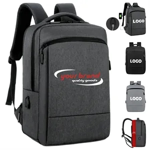 Expandable Business Laptop Backpack with USB Charging Port