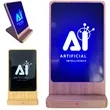 15W LED Wireless Charging Bamboo Phone Stand | https://www.bestnamebadges.com