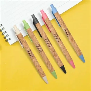 Wheat straw cork tube ballpoint pen