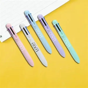 Promo 6 In 1 Multi-Color Retractable Macaron Ballpoint Pen