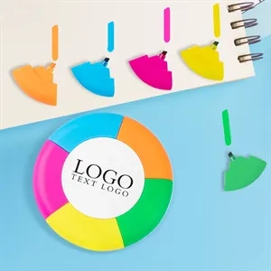 Colored Highlighter 5 Colors Oblique Tip Marker