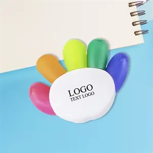 Hand Shaped  Five Color Highlighter