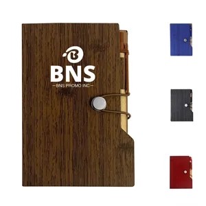 Durable Grey Board Notebook with Sticky Notes and Pen