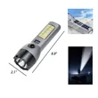 Solar Rechargeable  High-Intensity Flashlight with COB Light | https://www.bestnamebadges.com