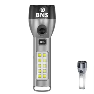 Solar Rechargeable  High-Intensity Flashlight with COB Light