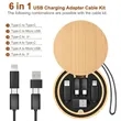Round Bamboo Multi USB Charging Adapter Cable Kit | https://www.bestnamebadges.com