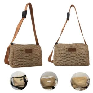 Woven Straw Beach Tote Bag