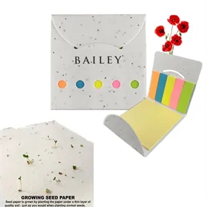 Daisy Grass Seed Sticky Note Pad Index Flags Organizer