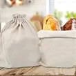 Drawstring Linen Food Grade Bread Bag | https://www.bestnamebadges.com