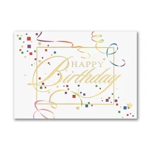 Streamers and Confetti Birthday Card