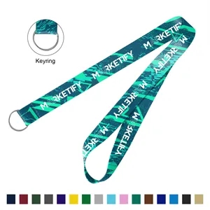 3/4" Custom Dye Sublimated Lanyard With Split Ring