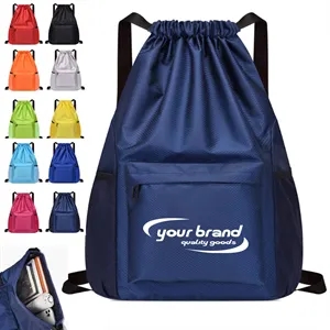 Drawstring Backpack with Wet and Dry Compartments
