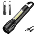 Rechargeable LED Flashlight with COB Side Light | https://www.bestnamebadges.com