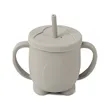 Baby Training Cup-Dual-Handle Silicone Cup With Lid | https://www.bestnamebadges.com