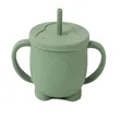 Baby Training Cup-Dual-Handle Silicone Cup With Lid | https://www.bestnamebadges.com